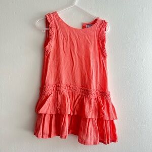 Mayoral Coral Drop Waist polka dot dress 3t